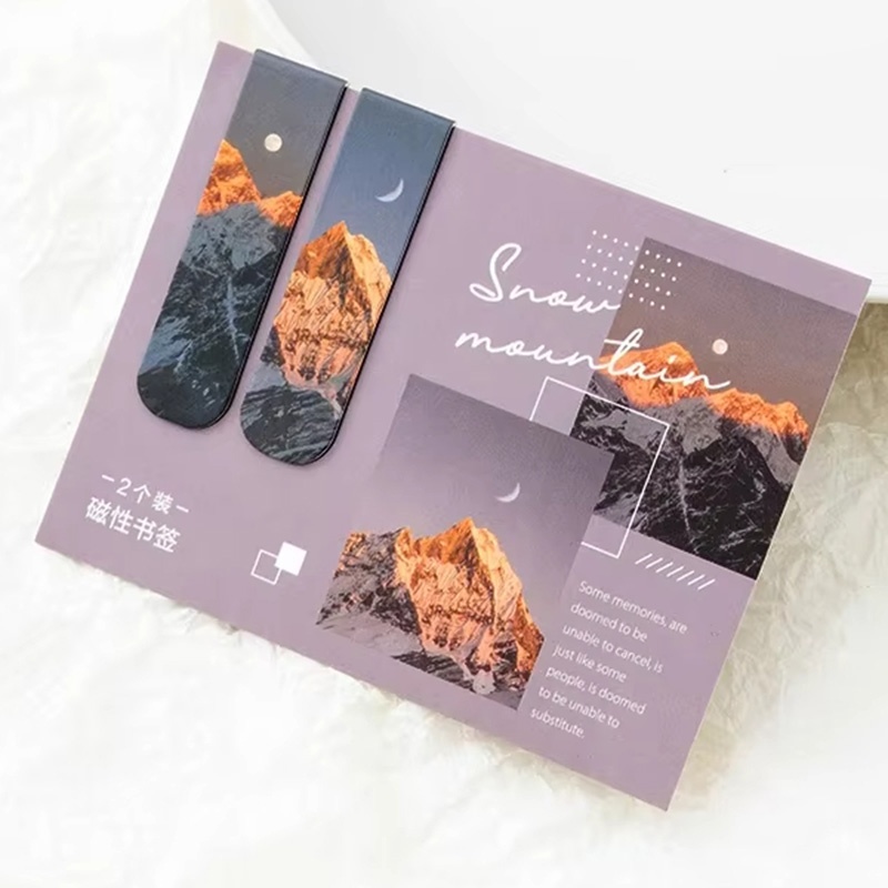 Paperclip Magnetic Set - Marcapáginas magnético con hermosos paisajes, herramientas