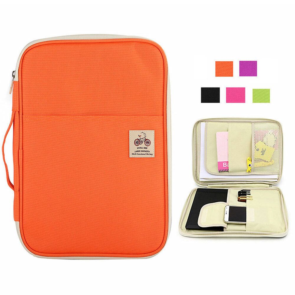 Portfolio Folder Zip - Cartera de viaje A4 con cremallera,