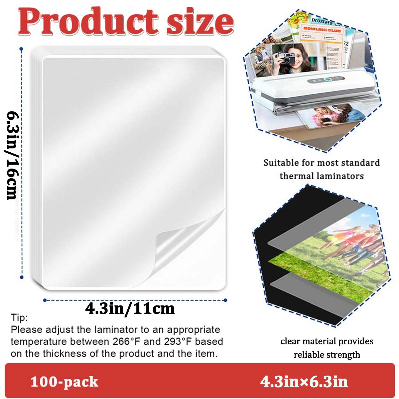 100 hojas de fundas de laminac - Document Laminator Pouch reseña y precio
